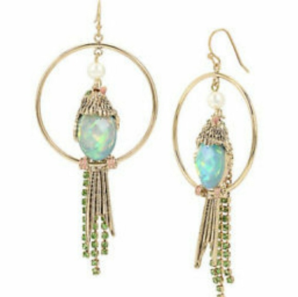 Betsey Johnson Jewelry - Betsey Johnson birdie perch hoop earrings ⭐